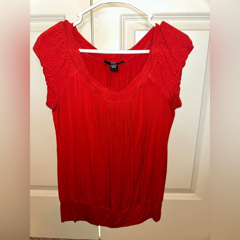 Orange Flowy Blouse
